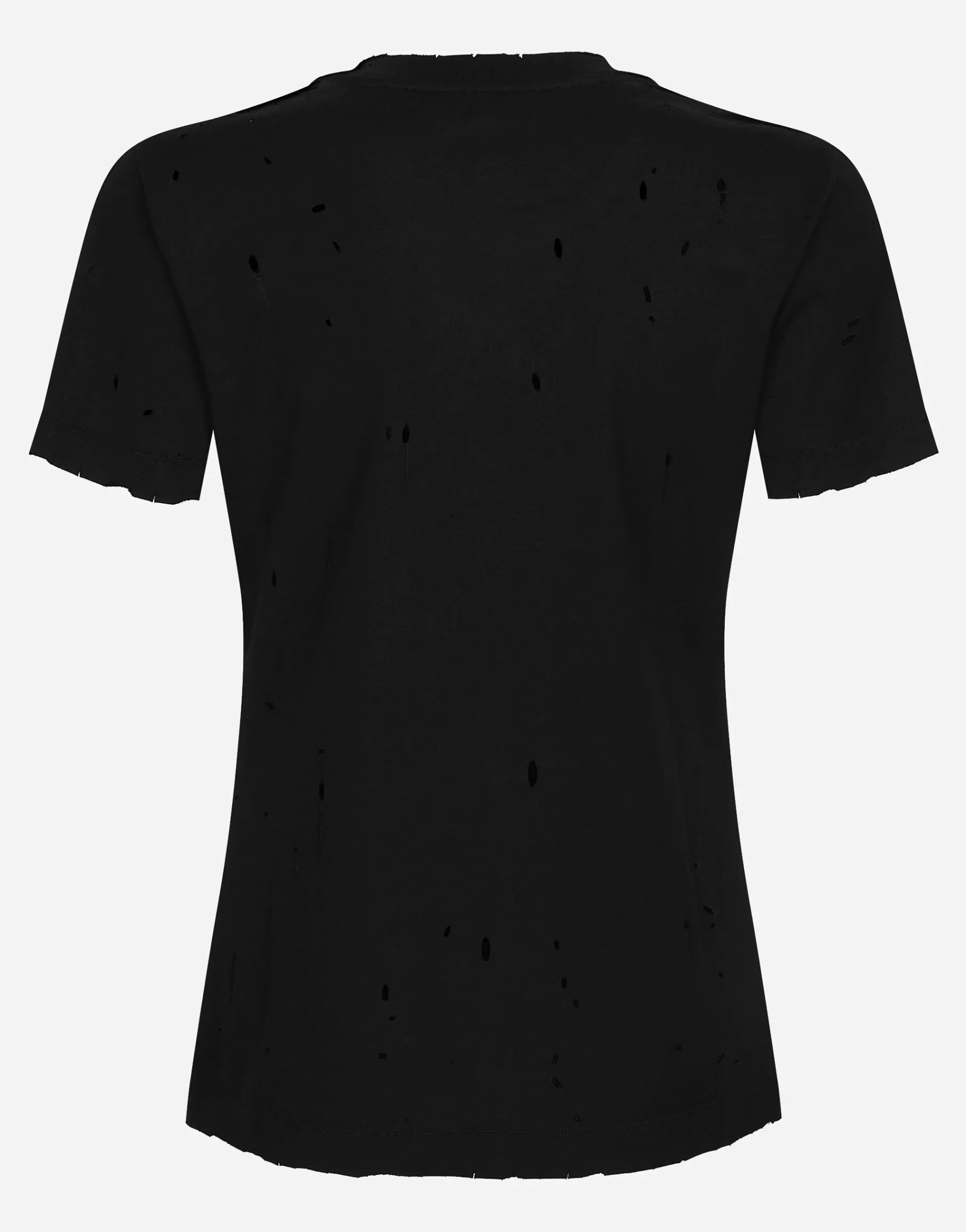Jersey T-shirt with rips and Dolce&Gabbana tag