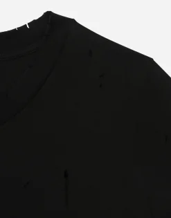 Jersey T-shirt with rips and Dolce&Gabbana tag
