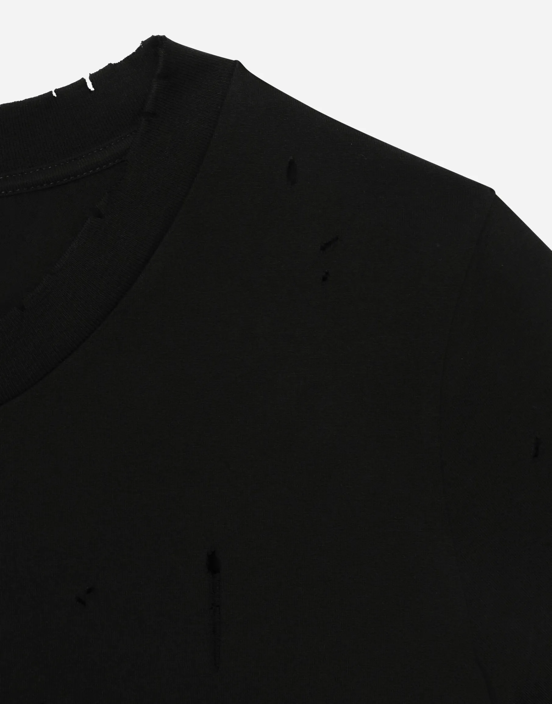 Jersey T-shirt with rips and Dolce&Gabbana tag