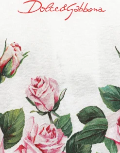 Jersey T-shirt with rose print
