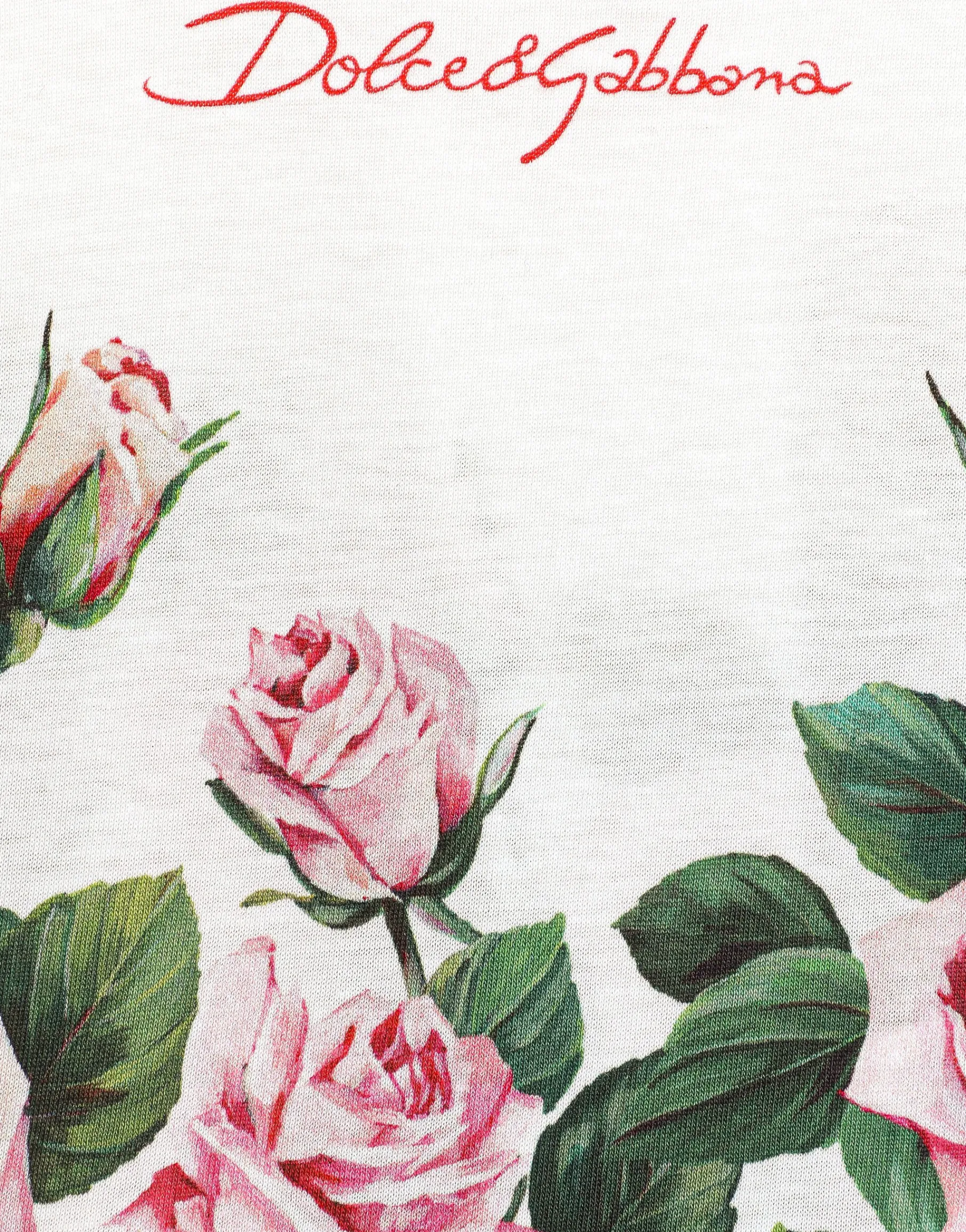 Jersey T-shirt with rose print