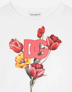 Jersey T-shirt with tulip print