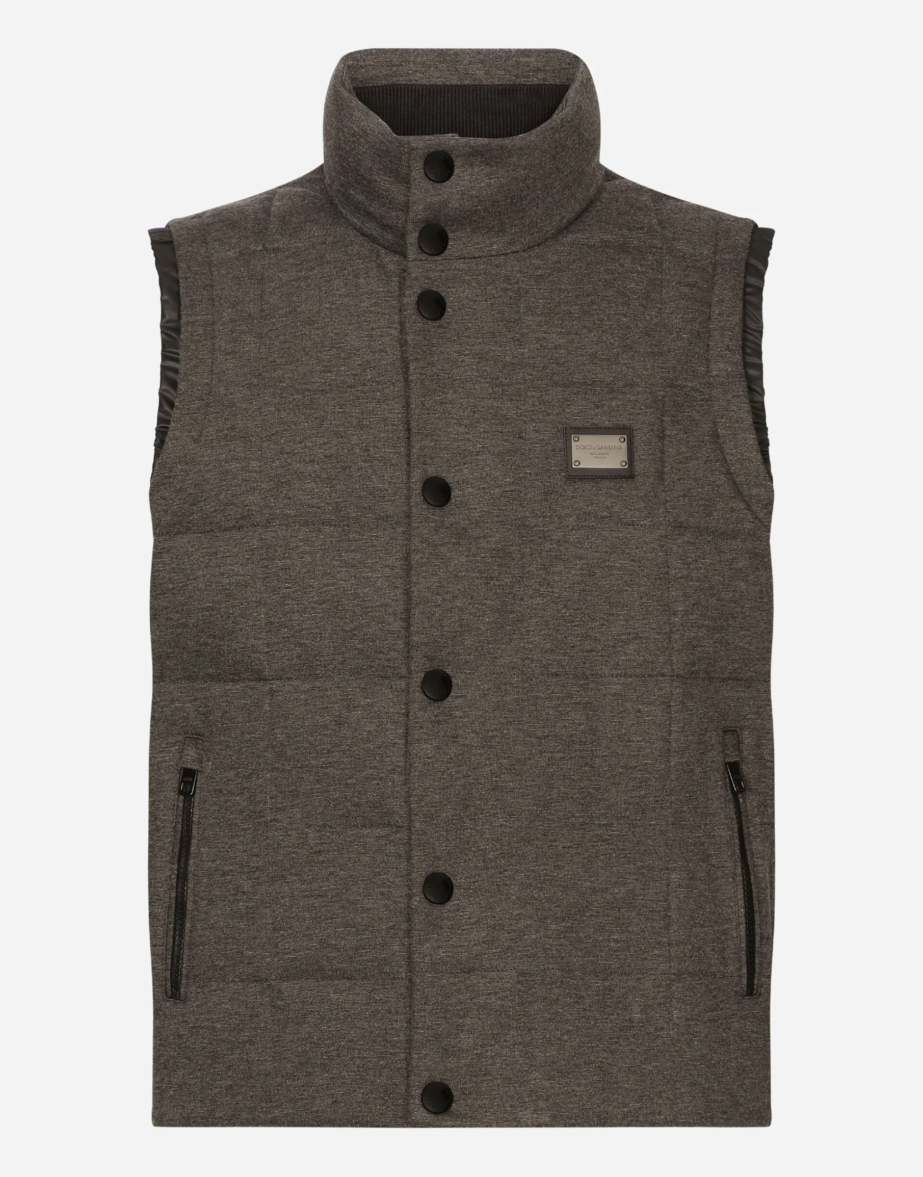 Jersey vest with branded tag