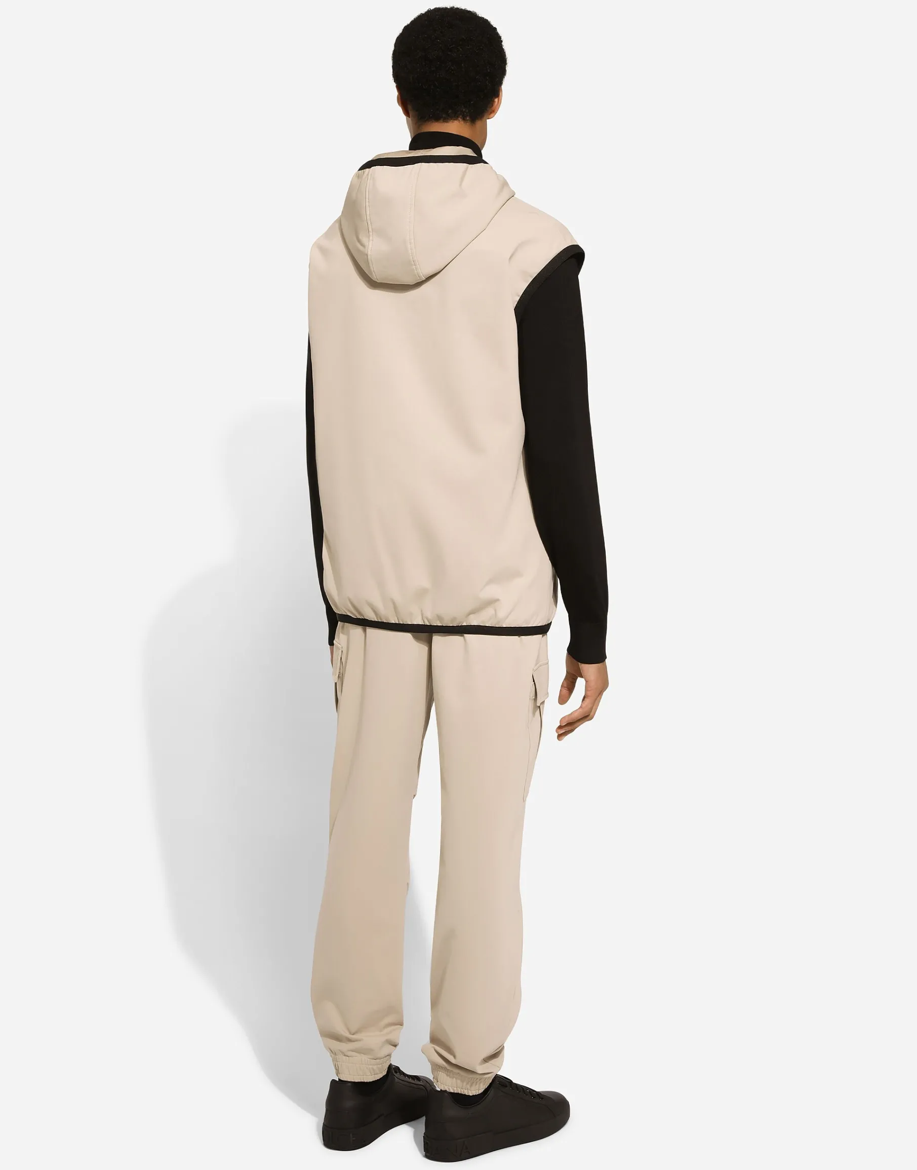 Jersey vest with hood