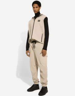 Jersey vest with hood