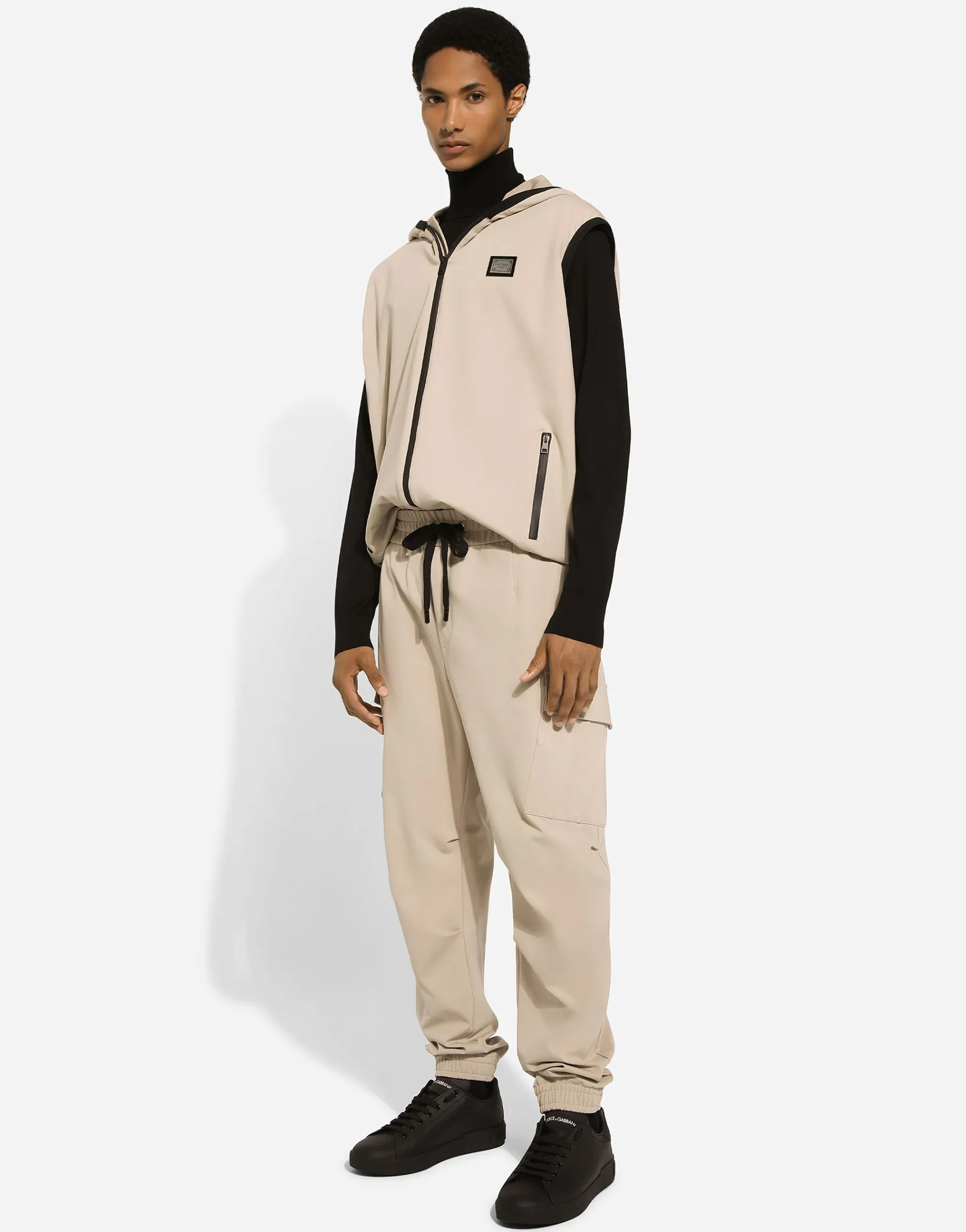 Jersey vest with hood