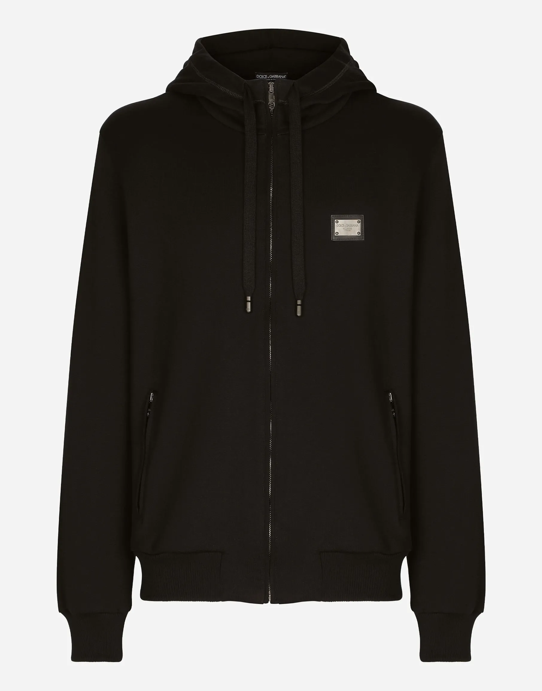 Jersey zip-up hoodie