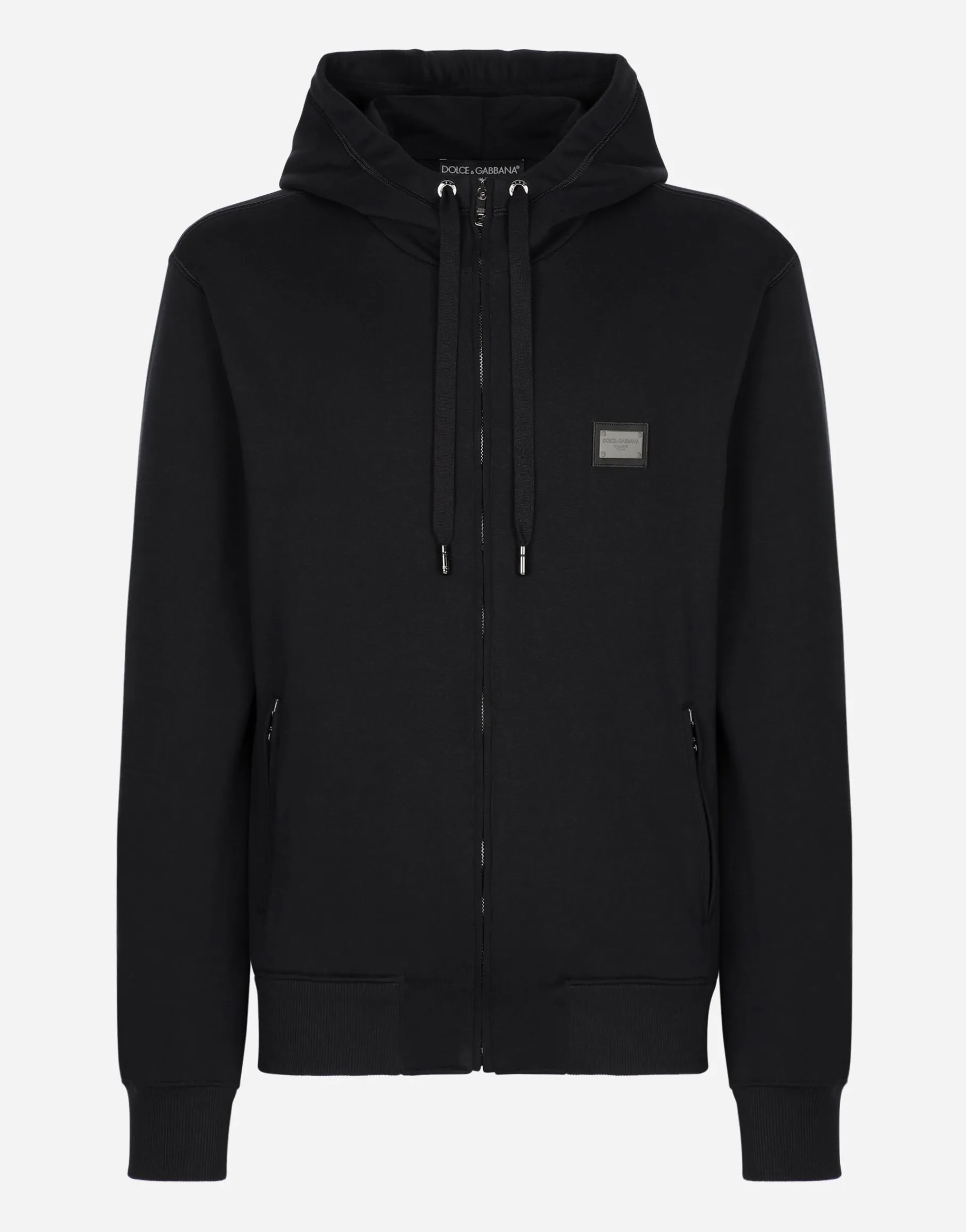 Jersey zip-up hoodie