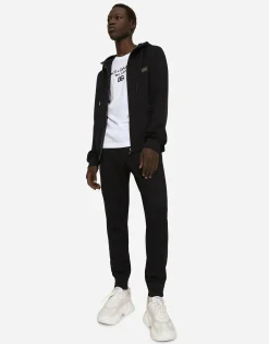 Jersey zip-up hoodie