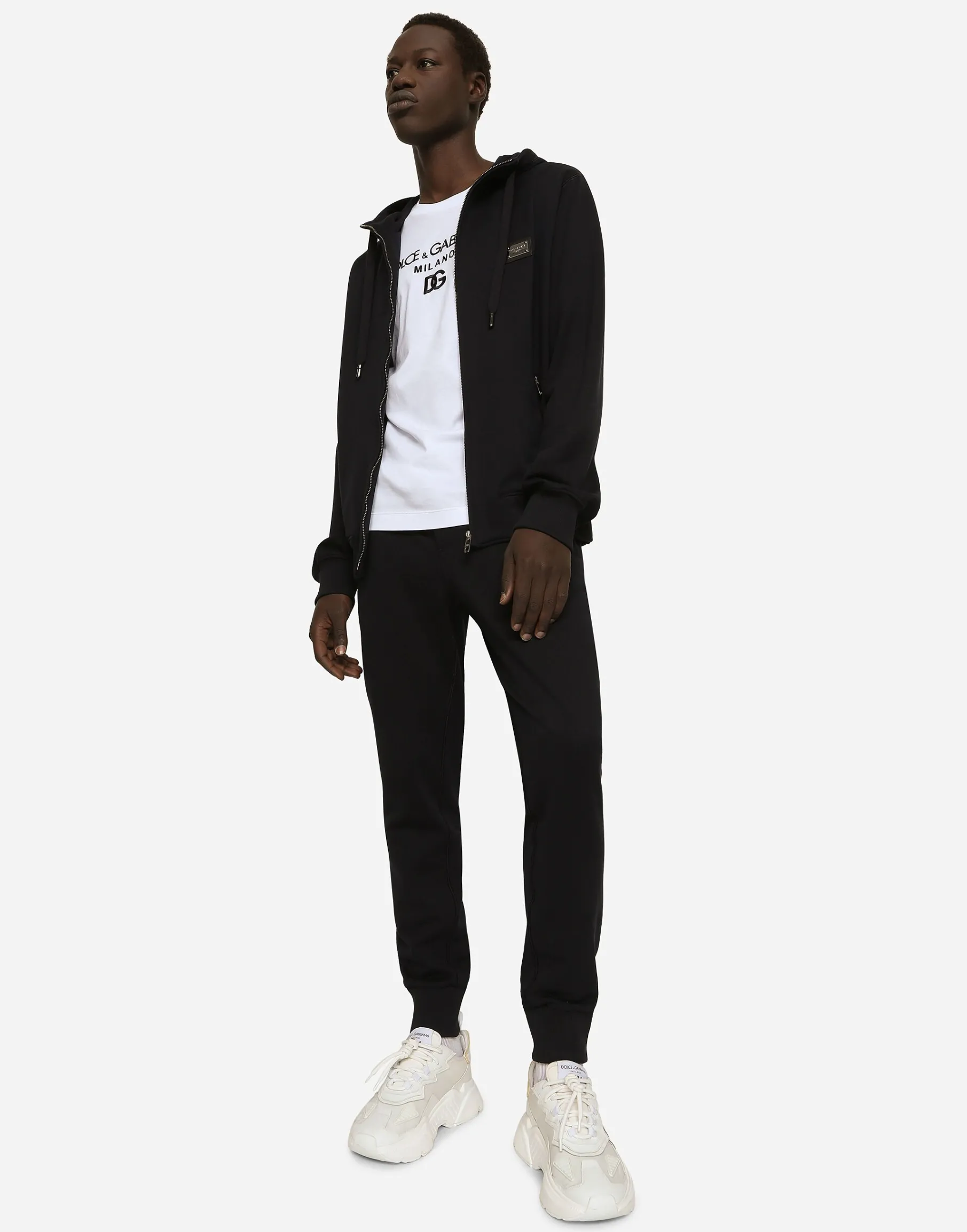 Jersey zip-up hoodie