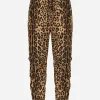 Jogging pants with leopard-print Crespo and tag