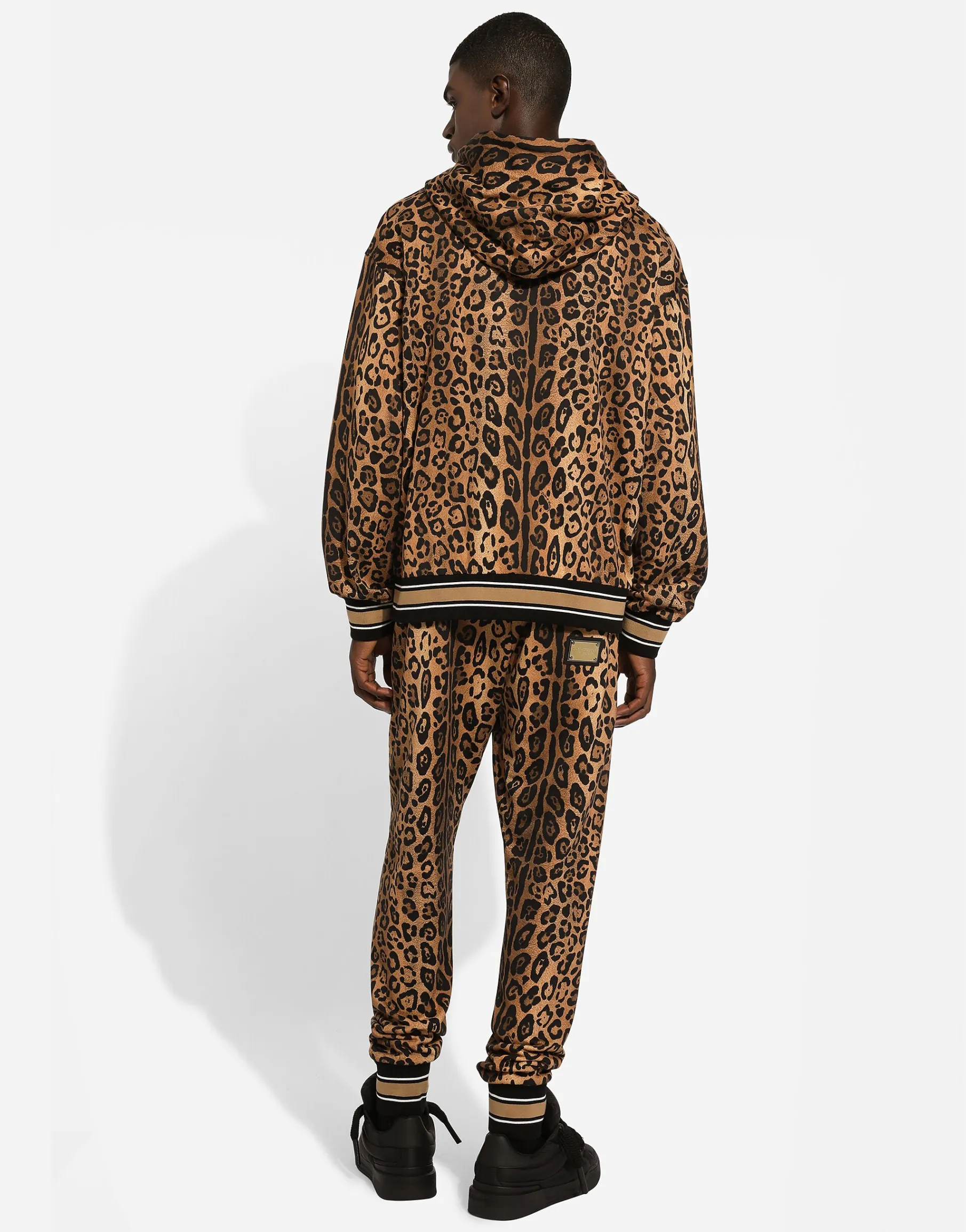 Jogging pants with leopard-print Crespo and tag