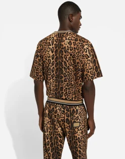 Jogging pants with leopard-print Crespo and tag