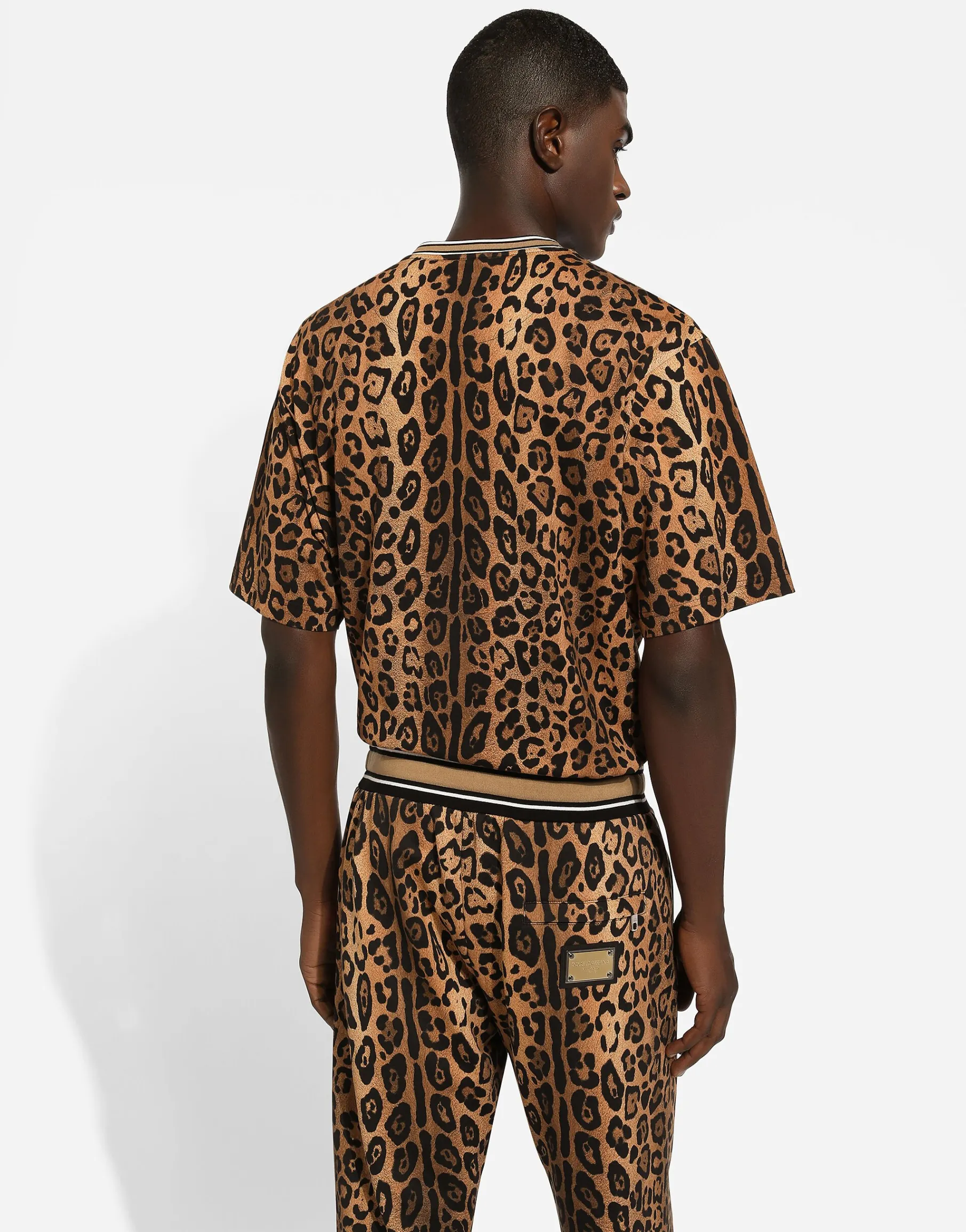 Jogging pants with leopard-print Crespo and tag