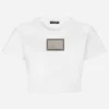 KIM DOLCE&GABBANA Cropped T-shirt with “KIM Dolce&Gabbana” tag