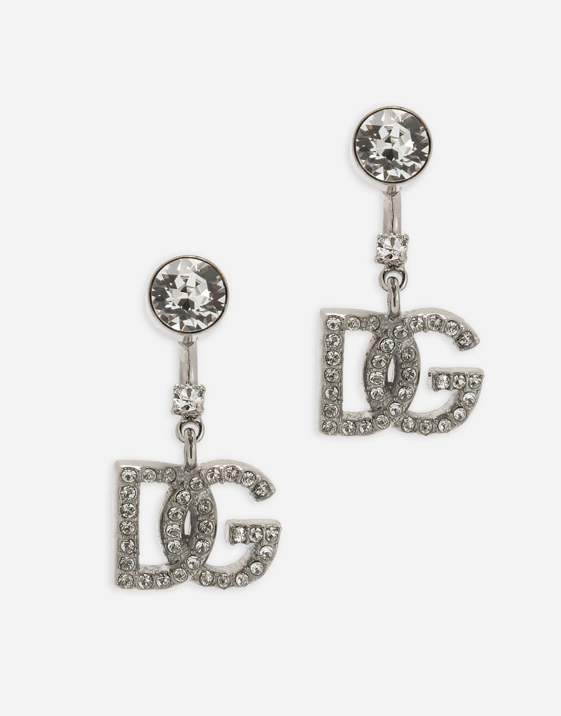 KIM DOLCE&GABBANA Earrings with DG logo and rhinestones