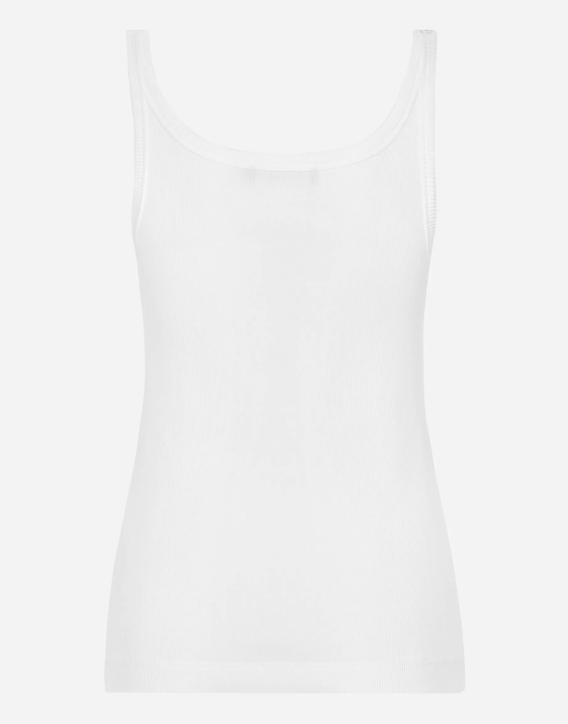 KIM DOLCE&GABBANA Fine-rib cotton tank top with the Re-Edition label