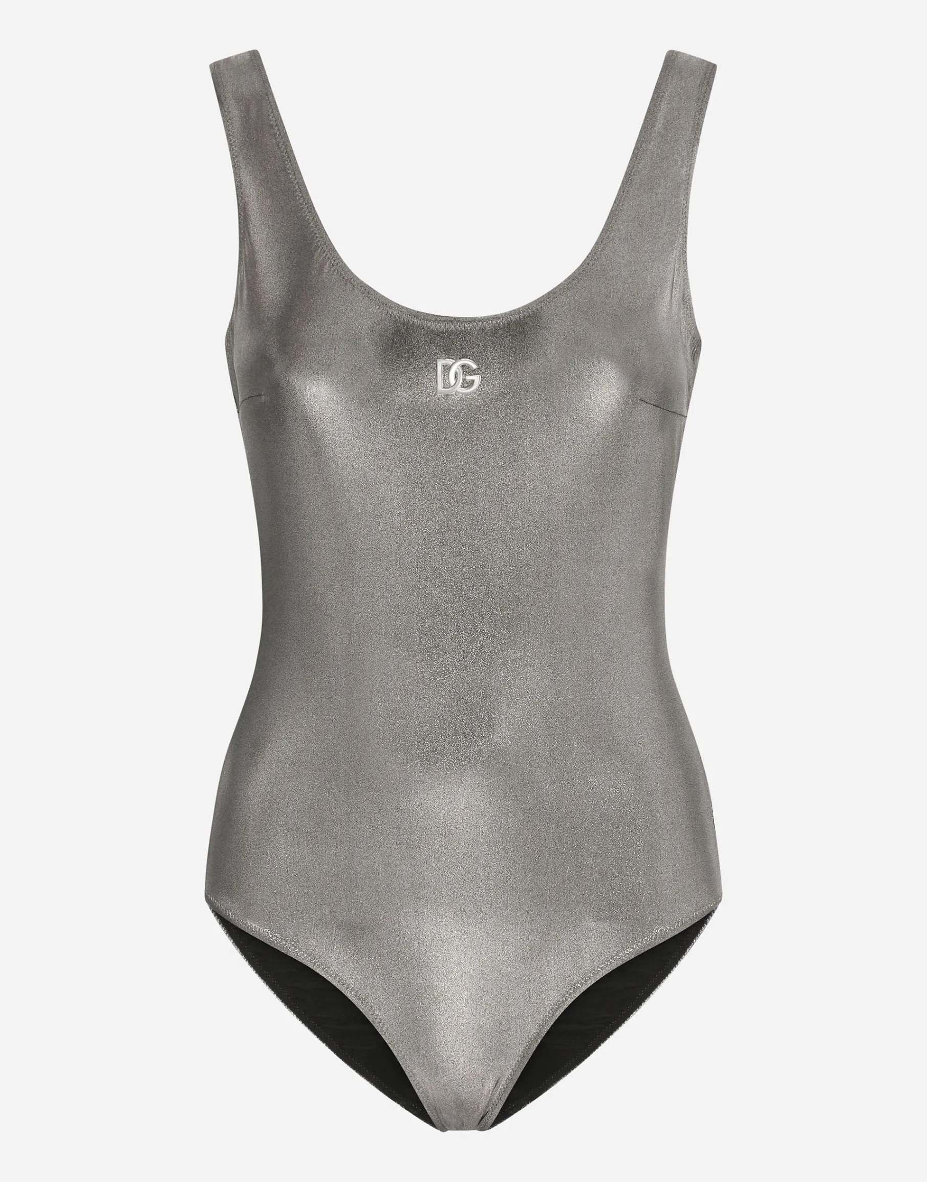 KIM DOLCE&GABBANA Foiled racer-style swimsuit