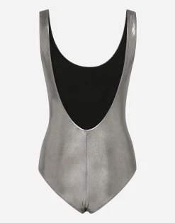 KIM DOLCE&GABBANA Foiled racer-style swimsuit