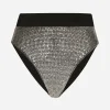 KIM DOLCE&GABBANA High-waisted briefs with sequins and fusible rhinestones