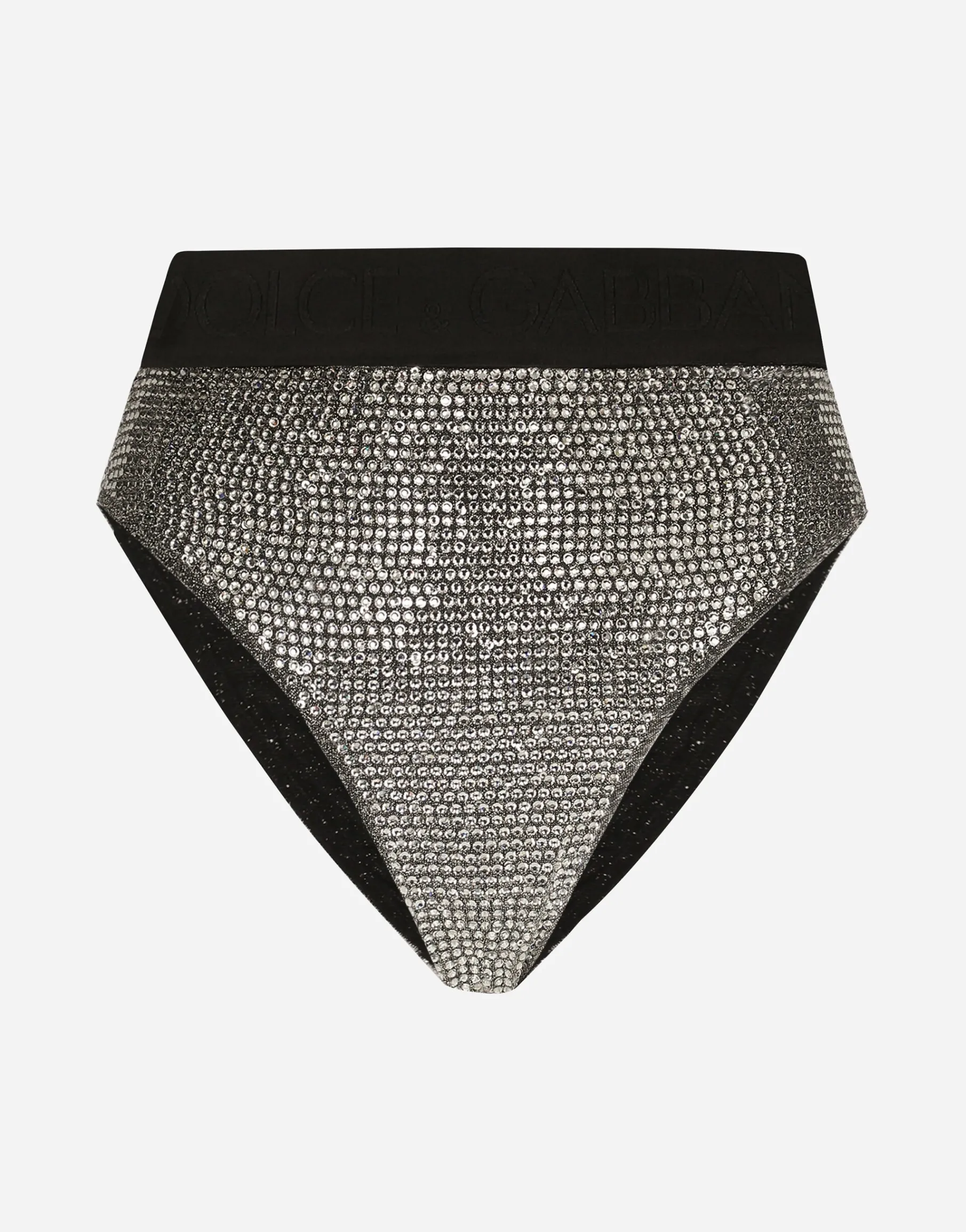 KIM DOLCE&GABBANA High-waisted briefs with sequins and fusible rhinestones