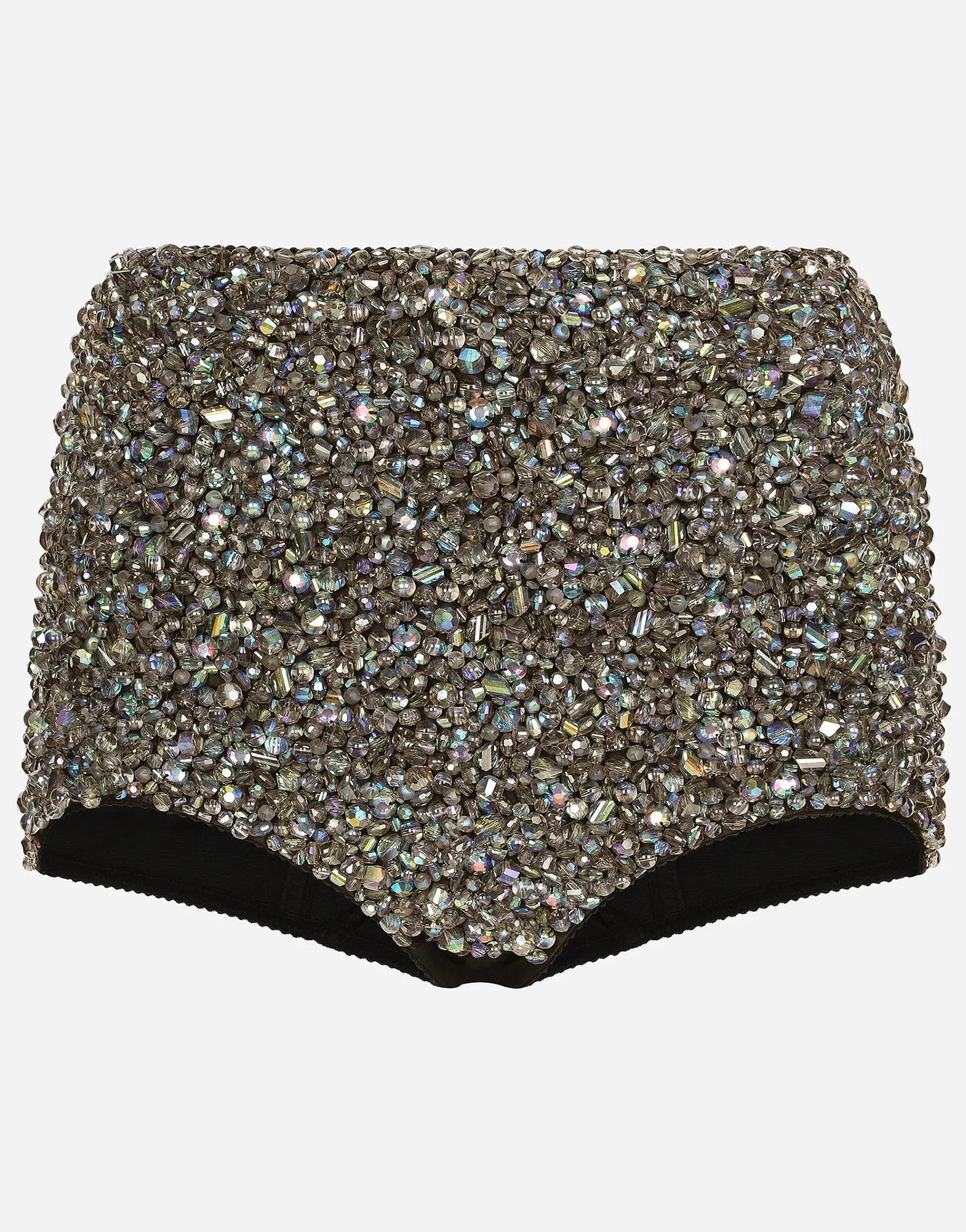 KIM DOLCE&GABBANA High-waisted panties with all-over rhinestone embellishment