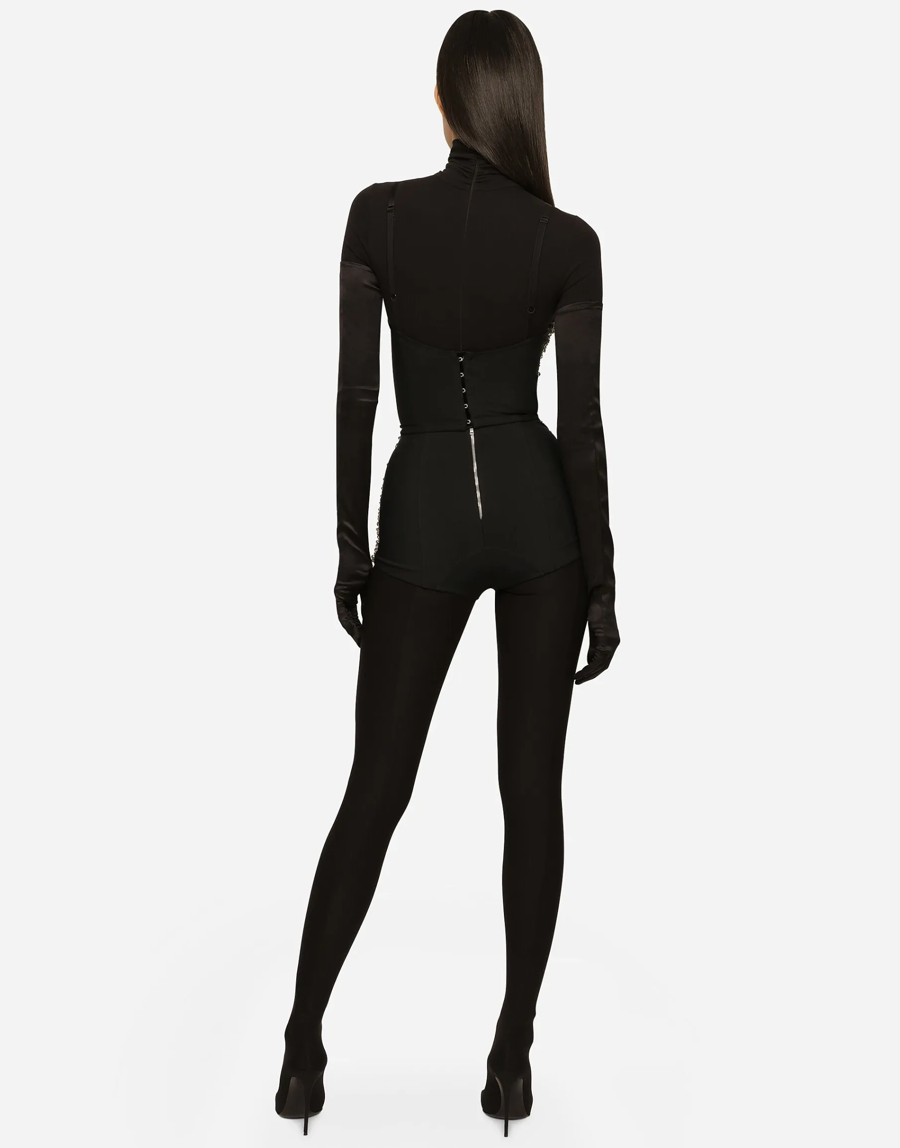 KIM DOLCE&GABBANA High-waisted panties with all-over rhinestone embellishment