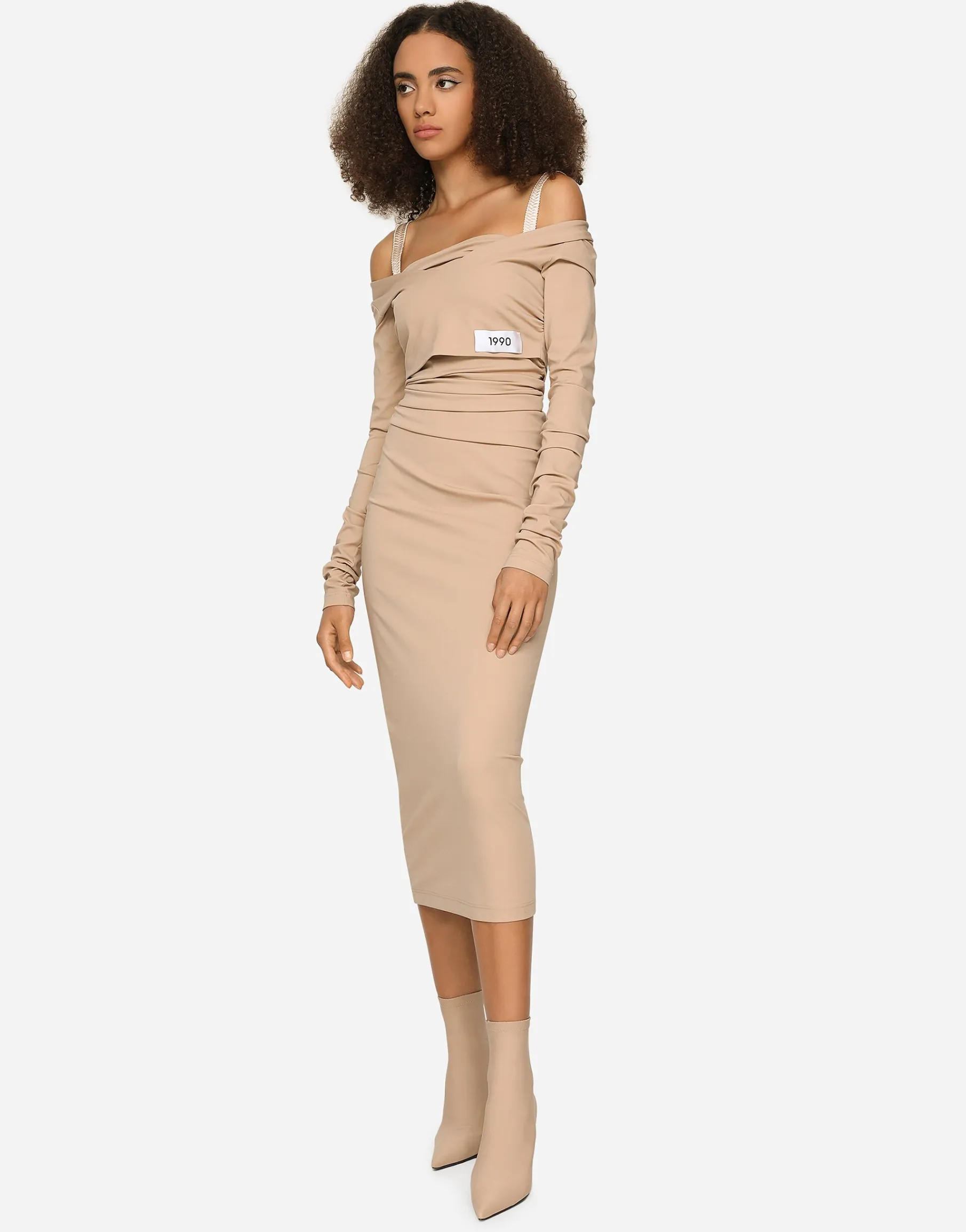 KIM DOLCE&GABBANA Jersey Milano rib calf-length dress