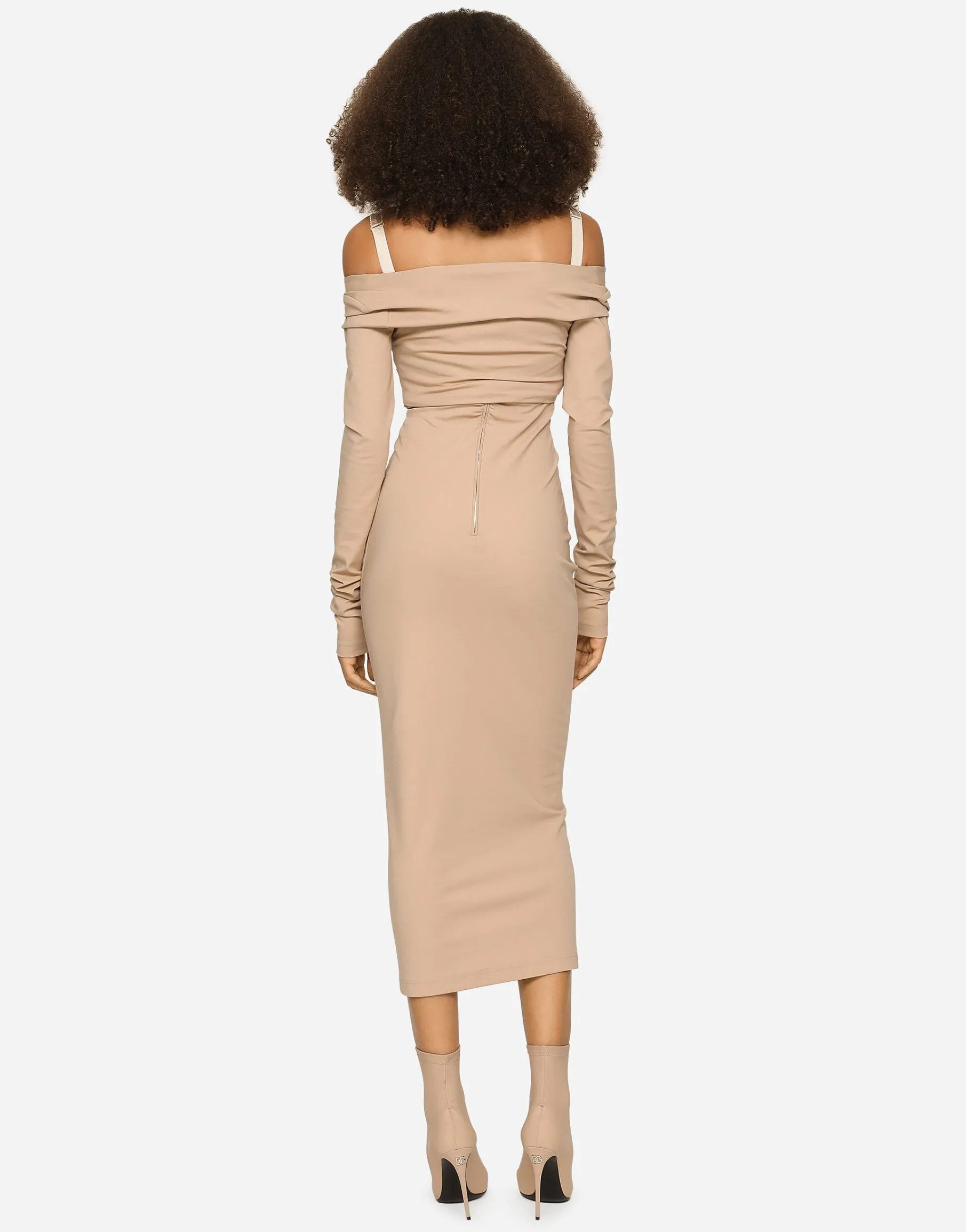 KIM DOLCE&GABBANA Jersey Milano rib calf-length dress