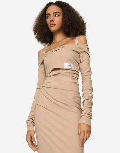 KIM DOLCE&GABBANA Jersey Milano rib calf-length dress