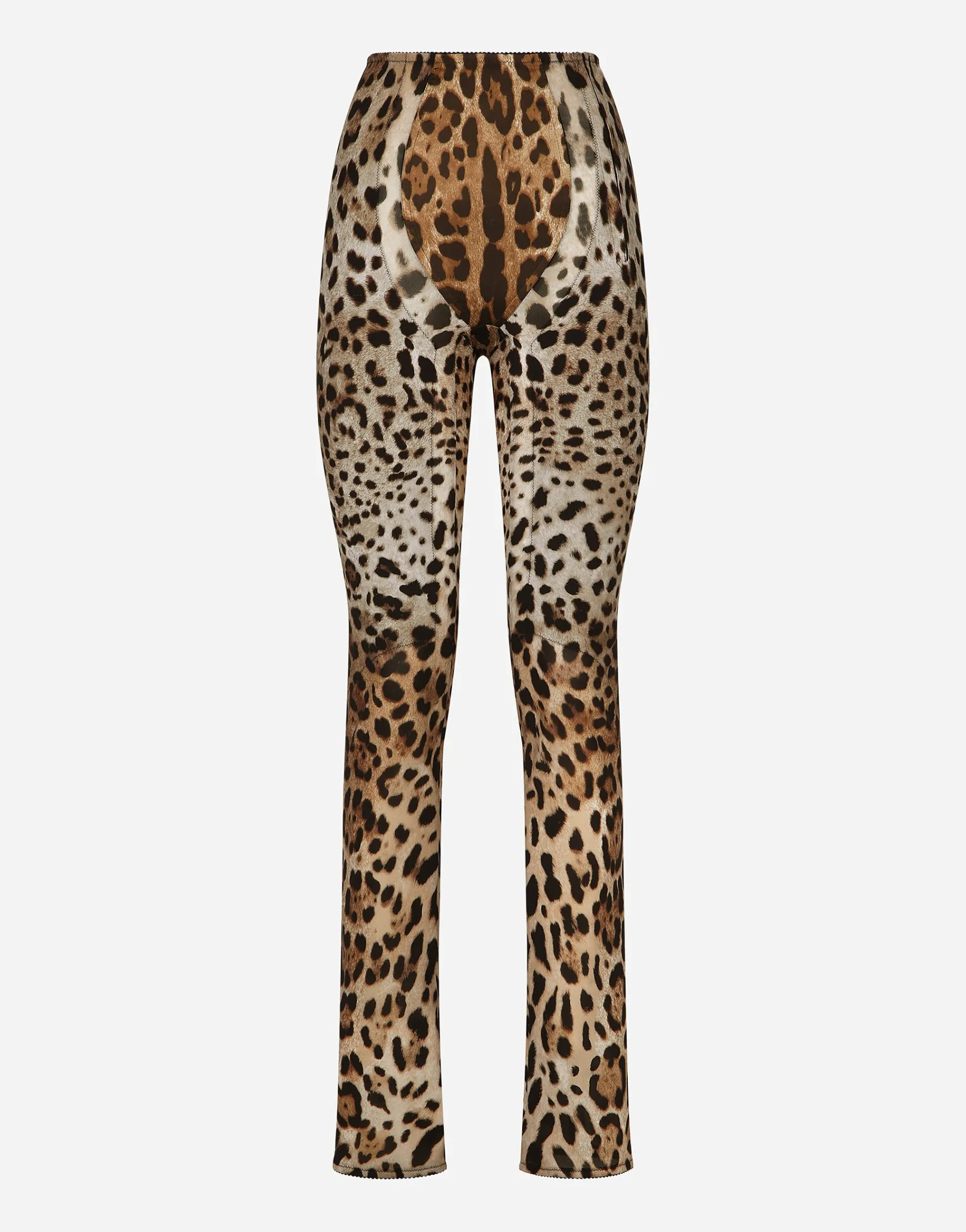 KIM DOLCE&GABBANA Leopard-print marquisette pants