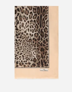 KIM DOLCE&GABBANA Leopard-print cashmere and modal scarf (135 x 200)