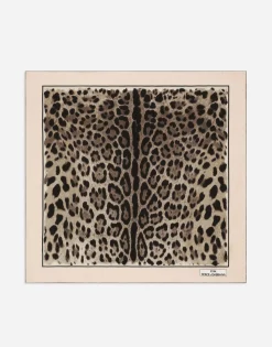 KIM DOLCE&GABBANA Leopard-print twill scarf (70 x 70)