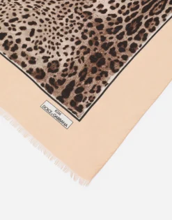 KIM DOLCE&GABBANA Leopard-print cashmere and modal scarf (135 x 200)
