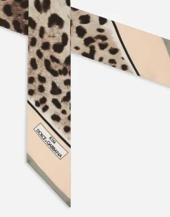 KIM DOLCE&GABBANA Leopard-print twill headscarf