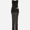 KIM DOLCE&GABBANA Long draped tulle dress