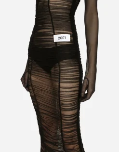 KIM DOLCE&GABBANA Long draped tulle dress