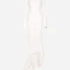 KIM DOLCE&GABBANA Long georgette dress with corset detailing