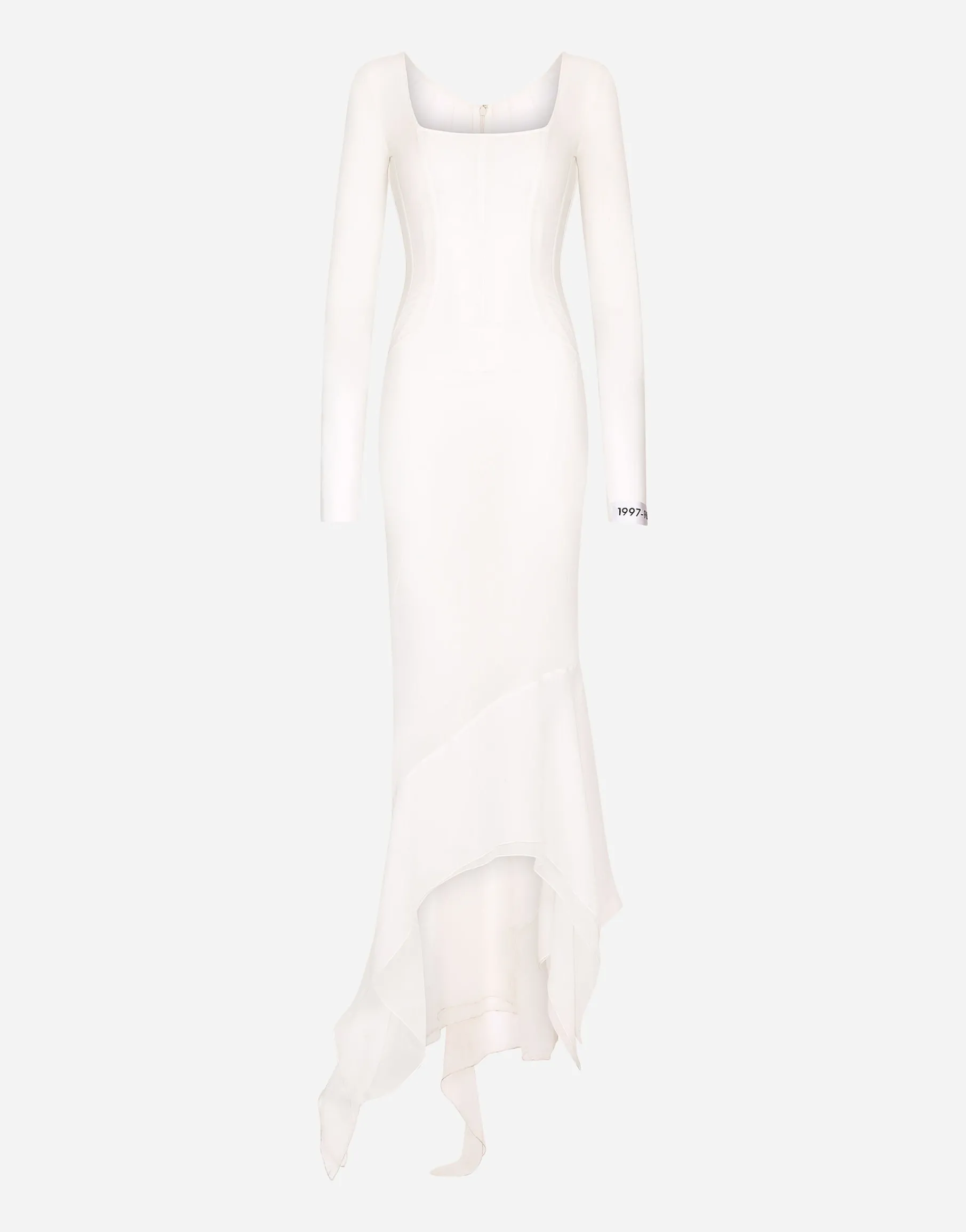 KIM DOLCE&GABBANA Long georgette dress with corset detailing