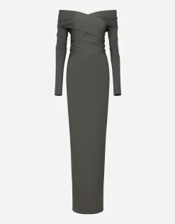 KIM DOLCE&GABBANA Long stretch jersey Milano rib dress