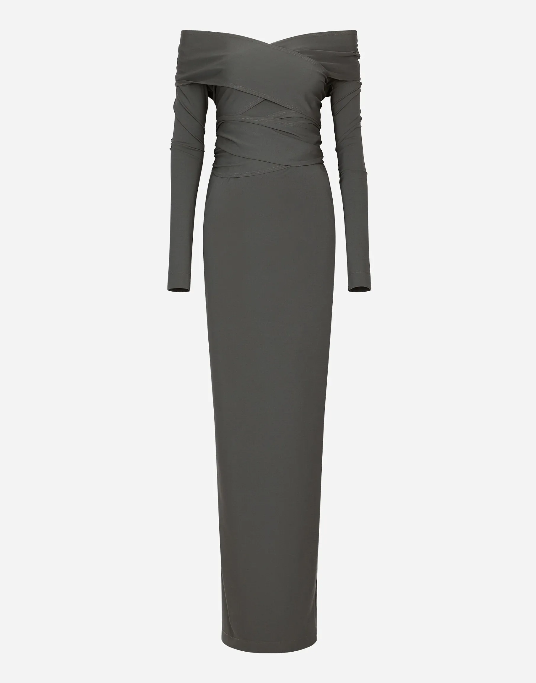KIM DOLCE&GABBANA Long stretch jersey Milano rib dress