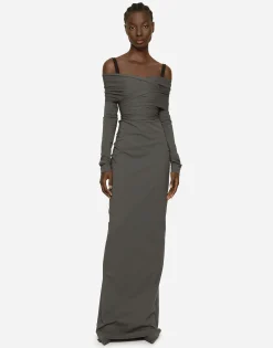 KIM DOLCE&GABBANA Long stretch jersey Milano rib dress