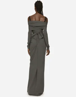 KIM DOLCE&GABBANA Long stretch jersey Milano rib dress