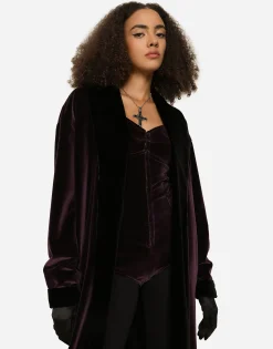KIM DOLCE&GABBANA Long velvet coat
