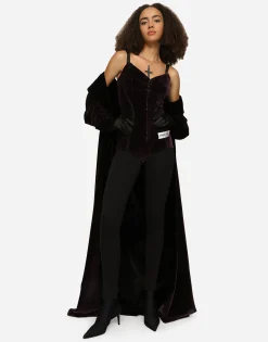 KIM DOLCE&GABBANA Long velvet coat