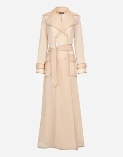 KIM DOLCE&GABBANA Marquisette trench coat with belt