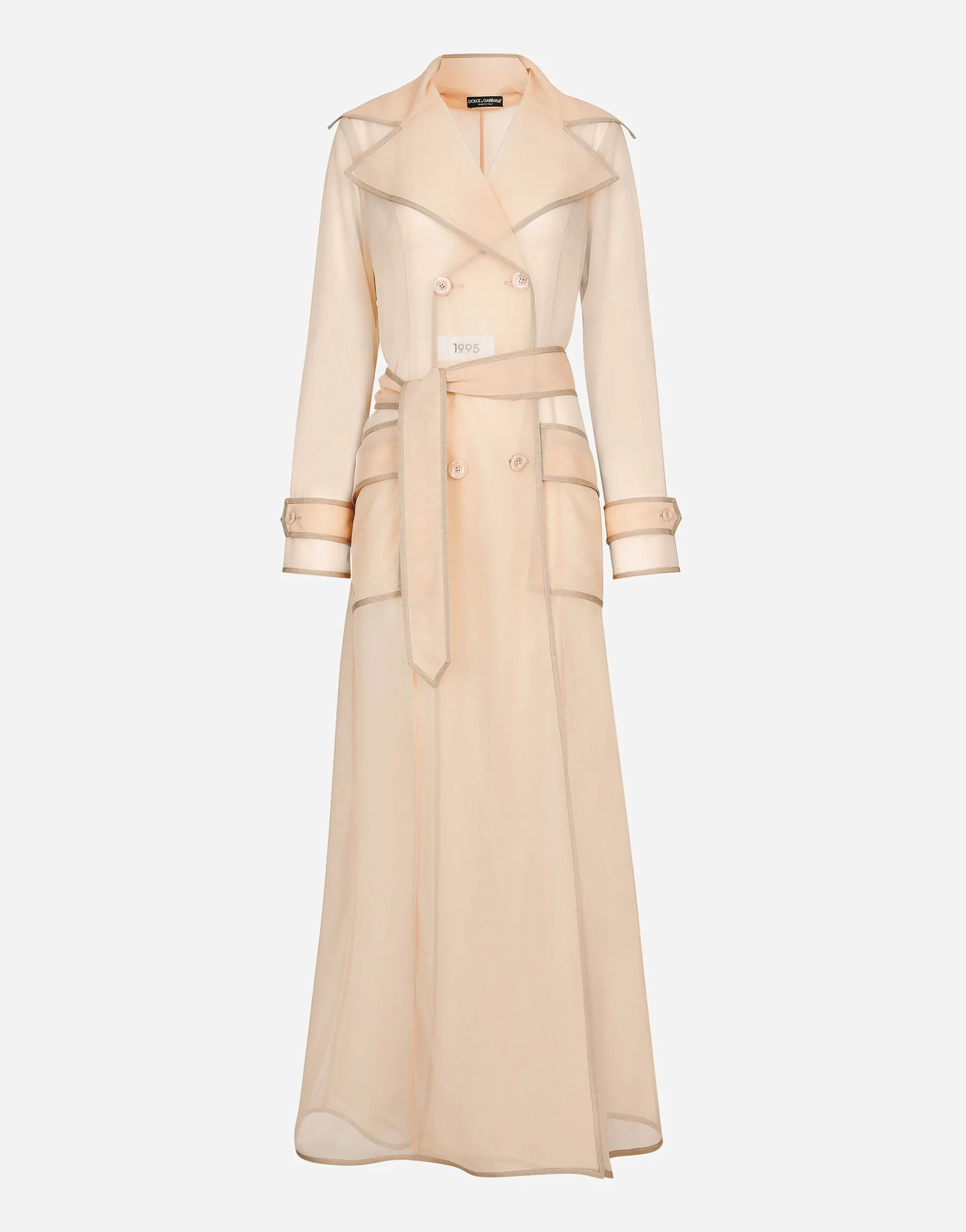KIM DOLCE&GABBANA Marquisette trench coat with belt