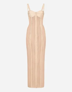 KIM DOLCE&GABBANA Marquisette calf-length dress