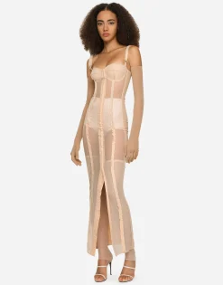 KIM DOLCE&GABBANA Marquisette calf-length dress