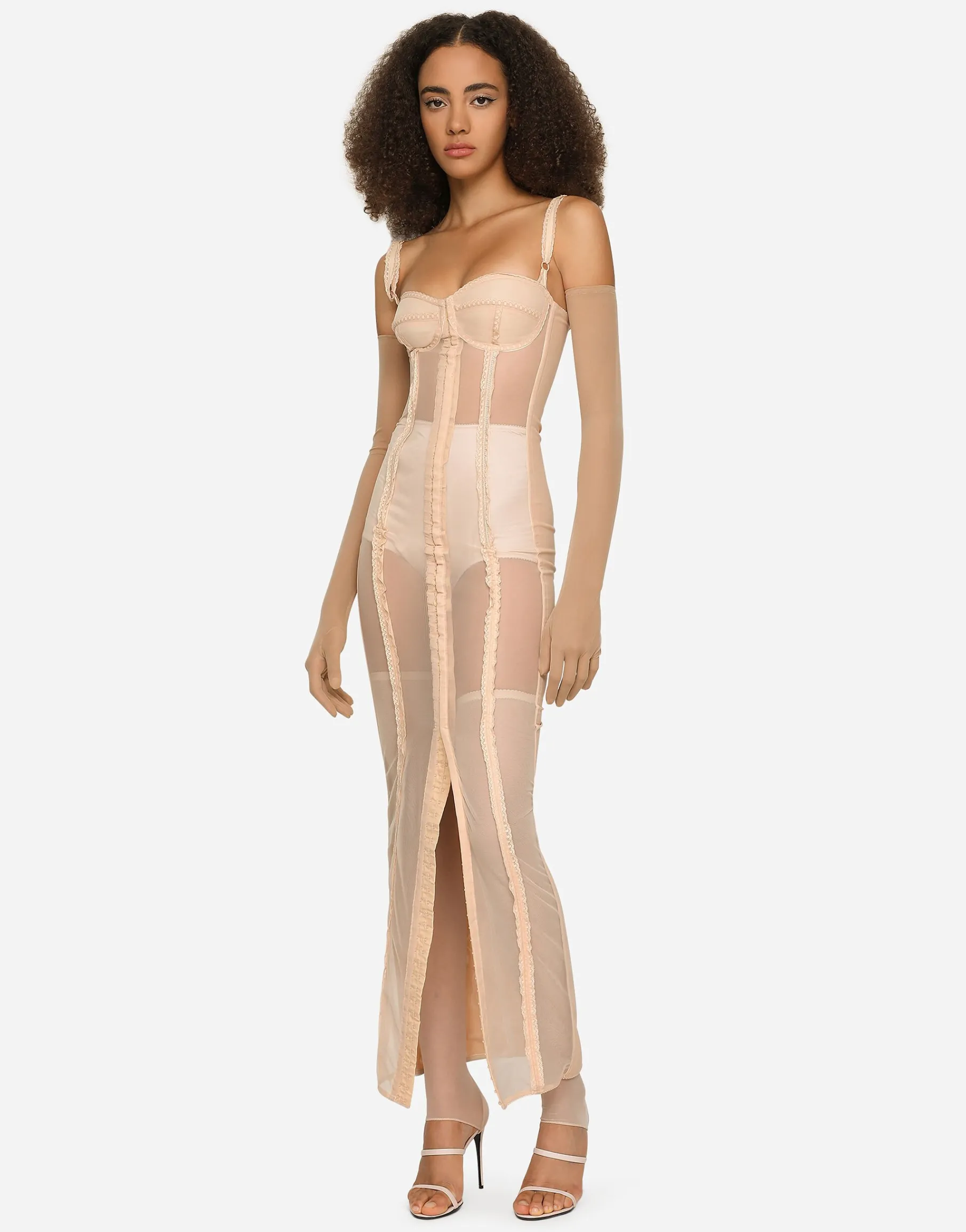 KIM DOLCE&GABBANA Marquisette calf-length dress
